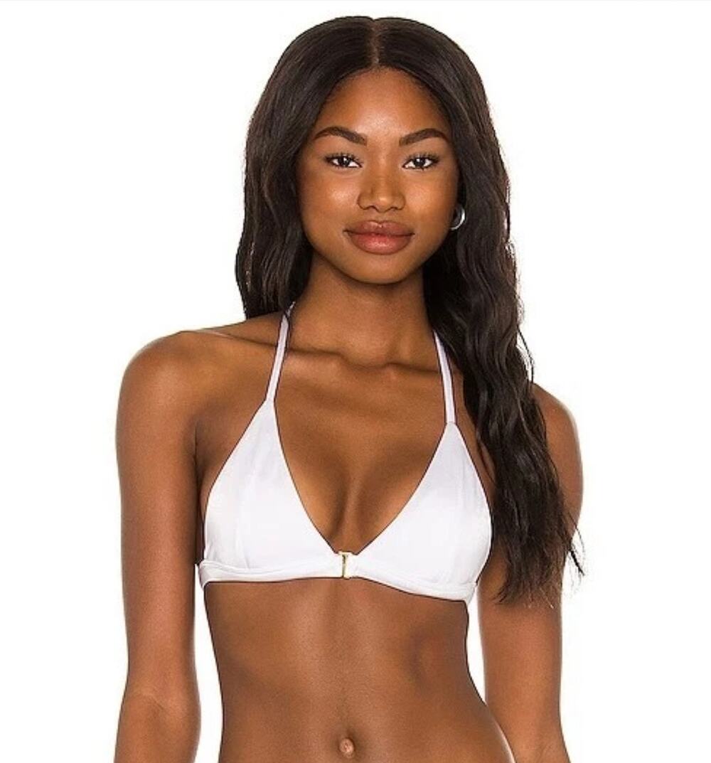 JOUES DE SABLE Taylor Bikini Top Size Medium NWT Stone White Gold Swim Luxury